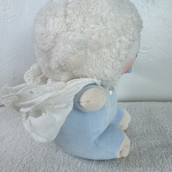 Miniso Lamb Doll Plush Sheep Blue Bonnet Sleeping Stuffie Lovey White 9” Toy - Picture 8 of 9